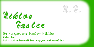 miklos hasler business card